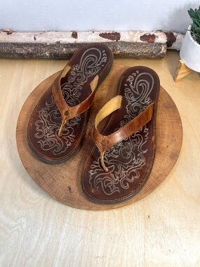 OluKai Paniolo Women’s Premium Leather Sandals - Size 11
